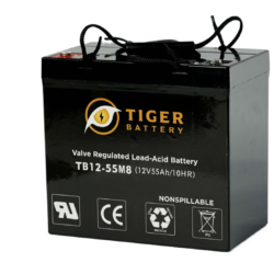 TIGER TBR12-55 12V 55Ah Front Terminal AGM Battery