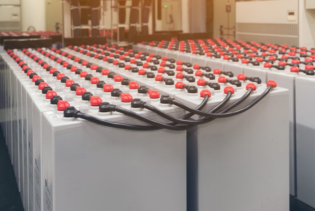 Battery pack in battery room in power plant for supply electricity in plant during shutdown phase